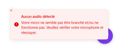 Aucun son détecté 2