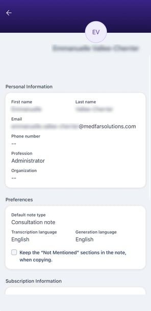 CW Mobile App - Account Settings Tab