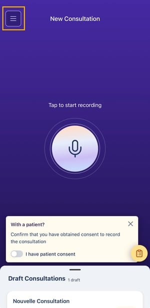 CW Mobile App - Menu Access