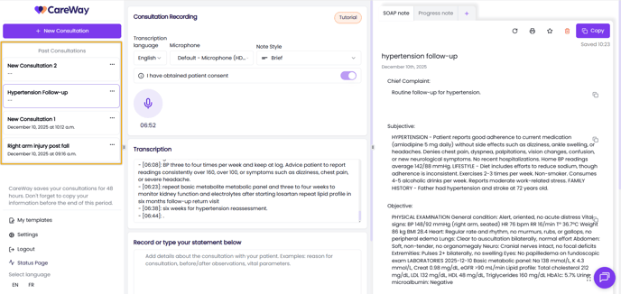CW consultation history