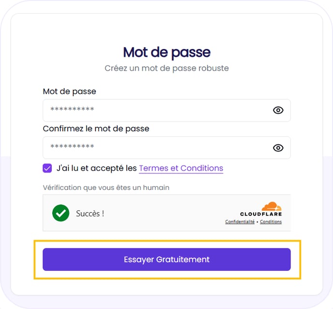 Inscription Mot de Passe