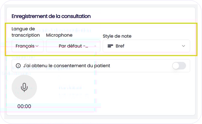 GettingStartedStandalone_ParamètresConsultation