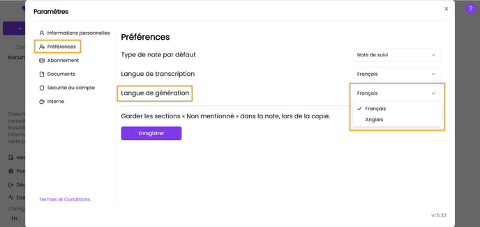 Langue de génération