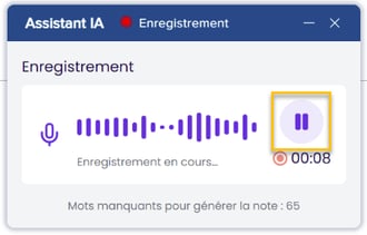 Pause enregistrement