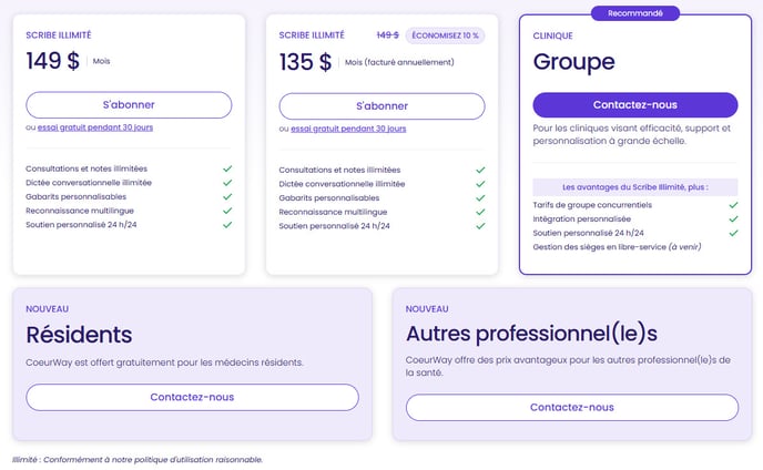 PlansAbonnement