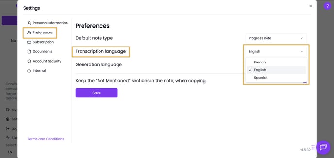 SettingsTranscriptionLanguage