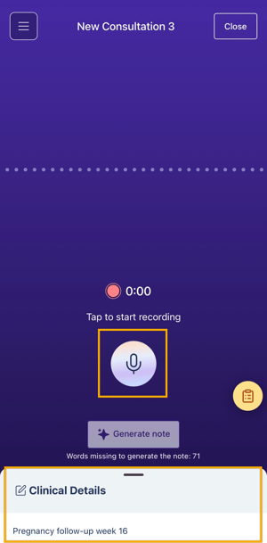 adding clinical details + record