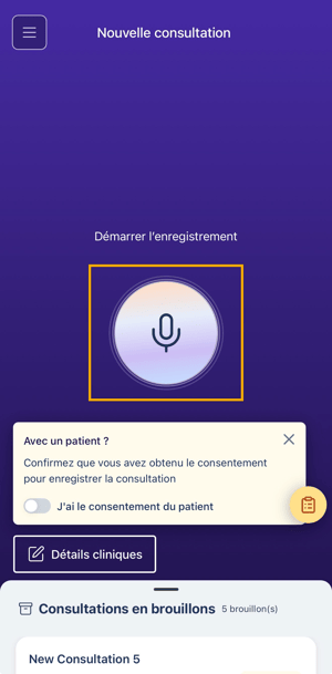 démarrer enregistrement