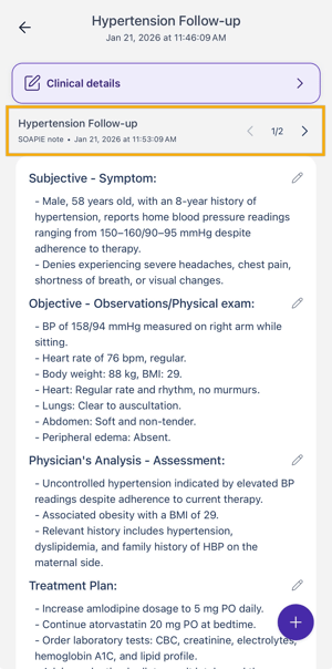 multiple notes generated