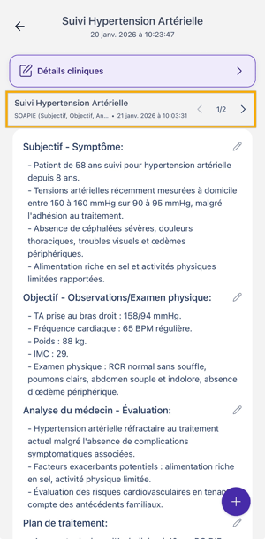 multiples notes générées