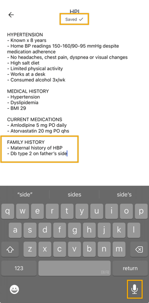 note in modification